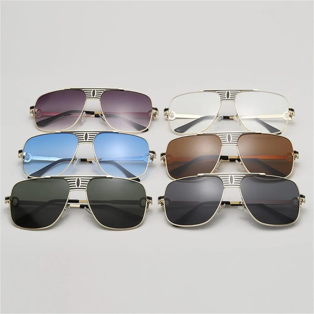 Metal Frame Sunglasses Men Women Big Frame Sun Glasses Cycling Driving Eyewear UV400 Protection