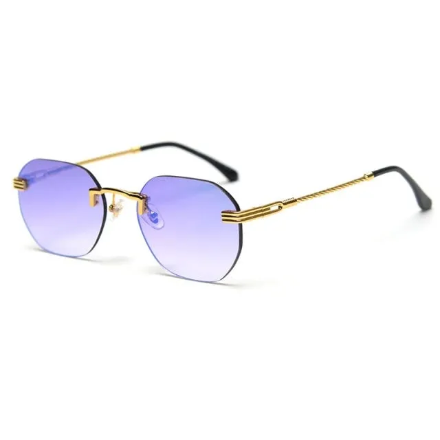 Metal Frame Vintage Frameless Retro Sunglasses