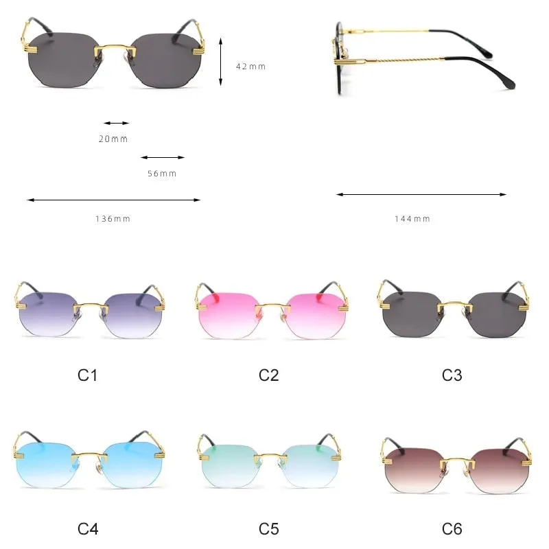 Metal Frame Vintage Frameless Retro Sunglasses