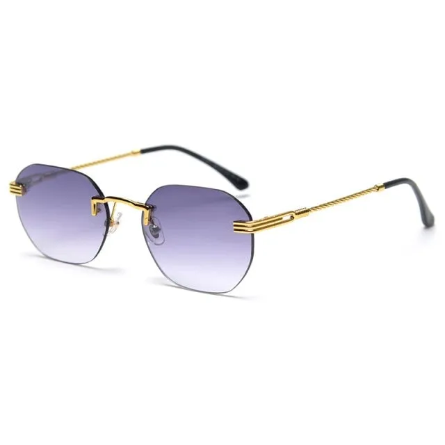 Metal Frame Vintage Frameless Retro Sunglasses
