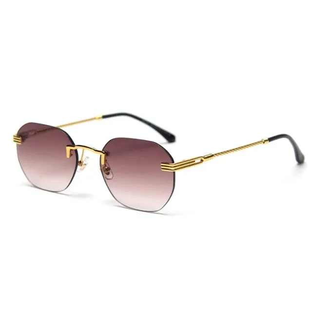 Metal Frame Vintage Frameless Retro Sunglasses