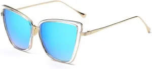 Metal Retro Oversized Sunglasses Women Cat Eye Sun Glasses Female Gradient Vintage Ladies