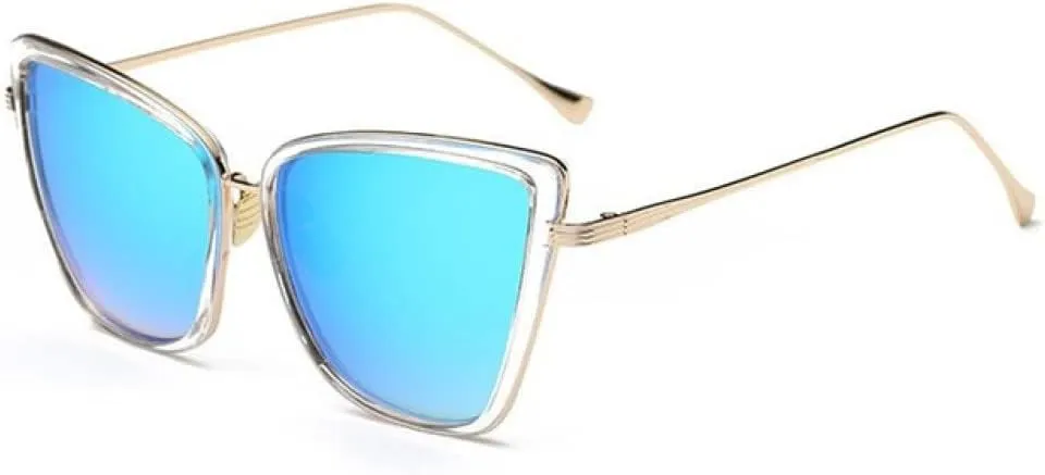 Metal Retro Oversized Sunglasses Women Cat Eye Sun Glasses Female Gradient Vintage Ladies