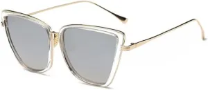 Metal Retro Oversized Sunglasses Women Cat Eye Sun Glasses Female Gradient Vintage Ladies