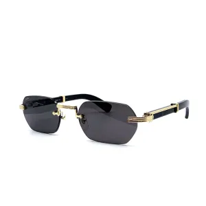 Metal Sunglasses Gold Black Grey - CCT0362S001