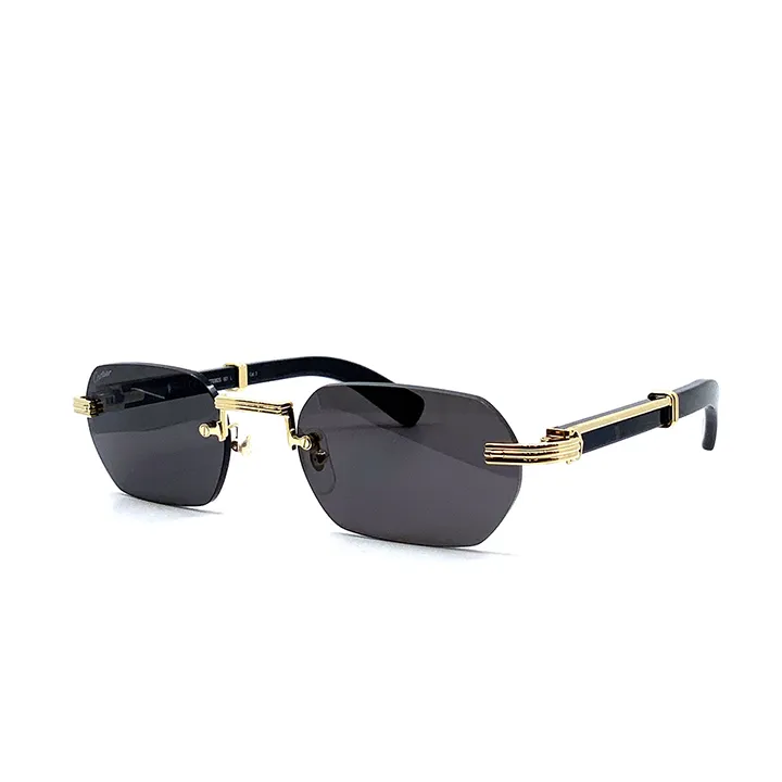 Metal Sunglasses Gold Black Grey - CCT0362S001