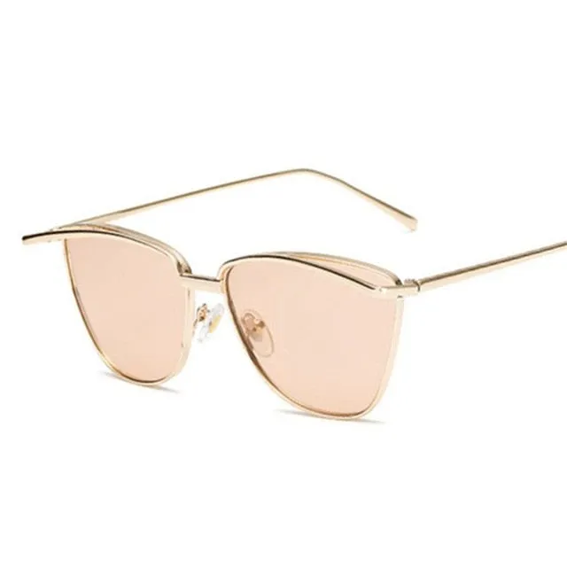 Metal Vintage Luxury Mirror Retro Style Cat Eye Sunglasses
