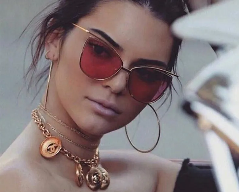 Metal Vintage Luxury Mirror Retro Style Cat Eye Sunglasses