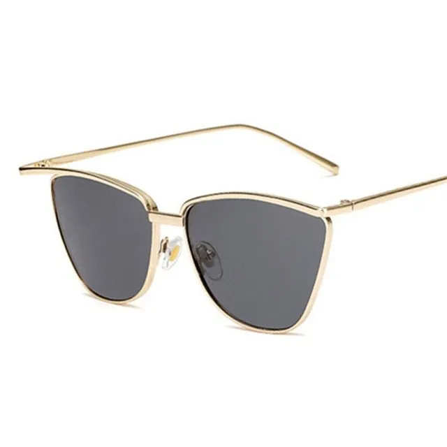 Metal Vintage Luxury Mirror Retro Style Cat Eye Sunglasses