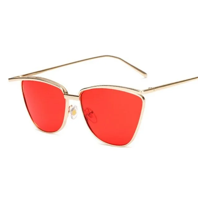 Metal Vintage Luxury Mirror Retro Style Cat Eye Sunglasses