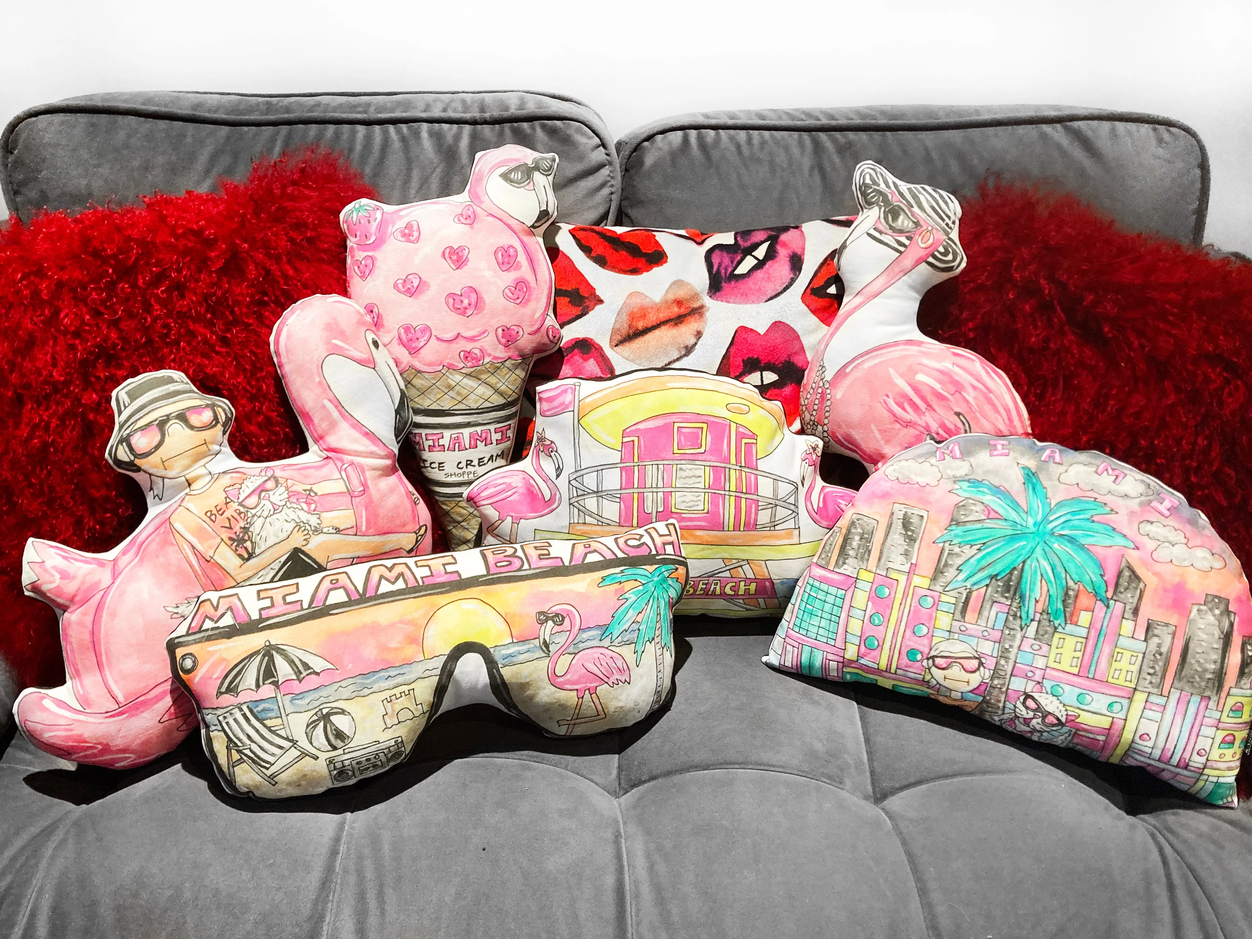 Miami Sunglasses Pillow