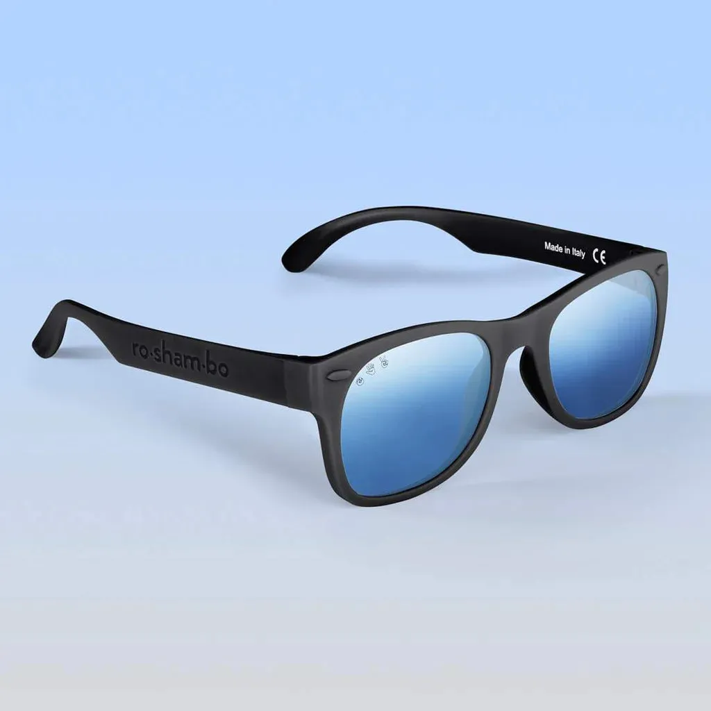 Mirror Lens Kids Black Sunglasses | Toddler/Junior/Adult