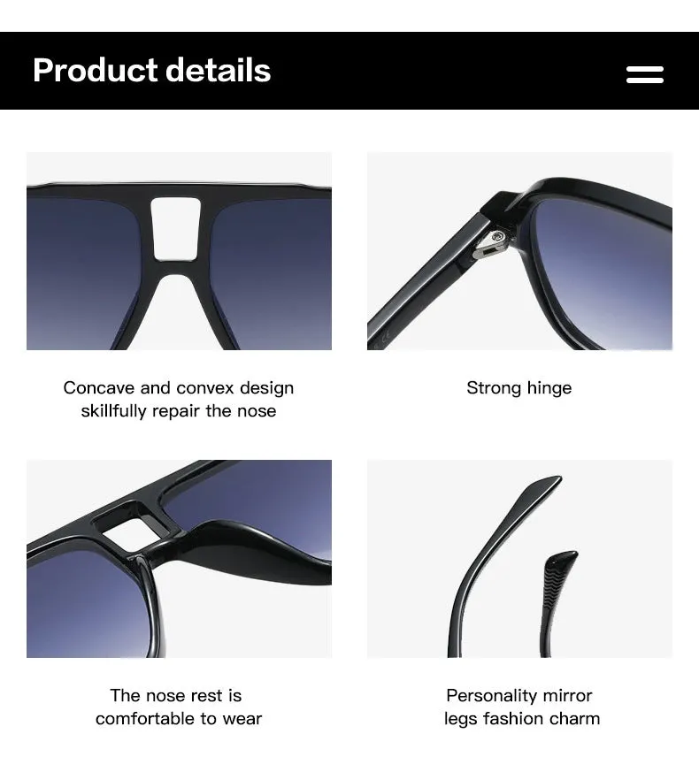 Mirrored  Aviator Sunglasses Cross-Border Gradient Unisex