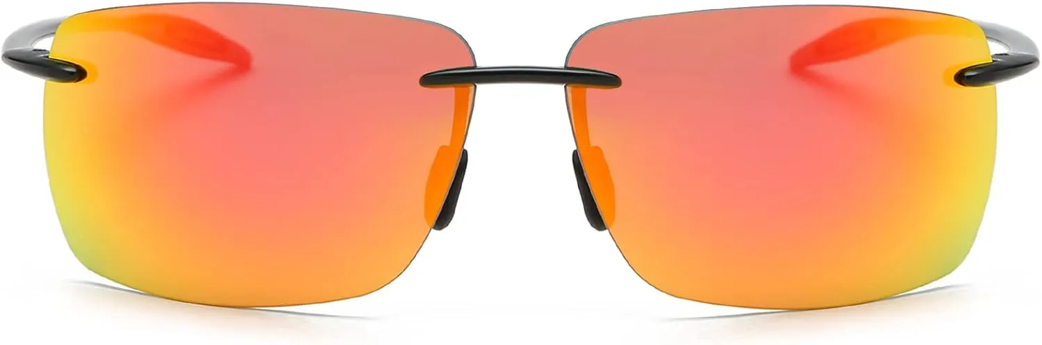MIRYEA Rimless Polarized Sports Sunglasses for Men Women Driving Running Fishing Golf UV Blocking Glasses Eyeglasses Shades