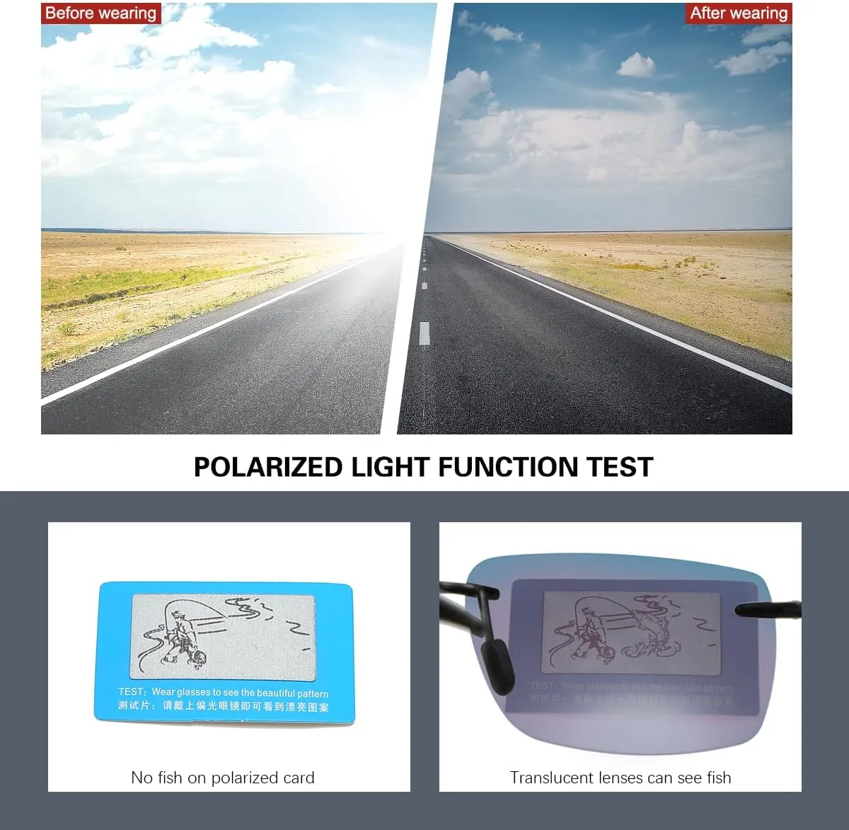 MIRYEA Rimless Polarized Sports Sunglasses for Men Women Driving Running Fishing Golf UV Blocking Glasses Eyeglasses Shades