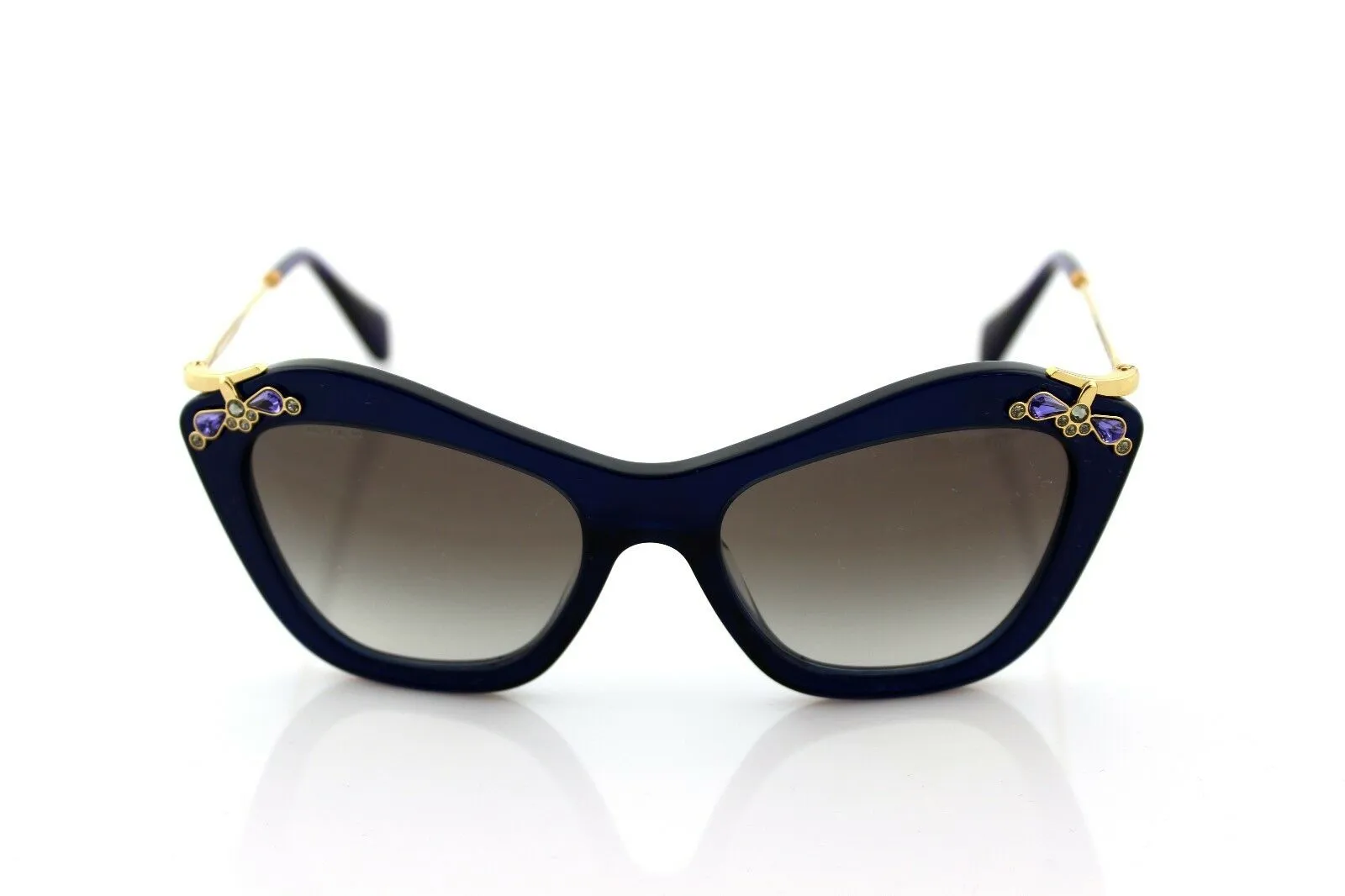 MIU MIU Woman Crystals Blue Sunglasses MU 03PS 0AX-0A7