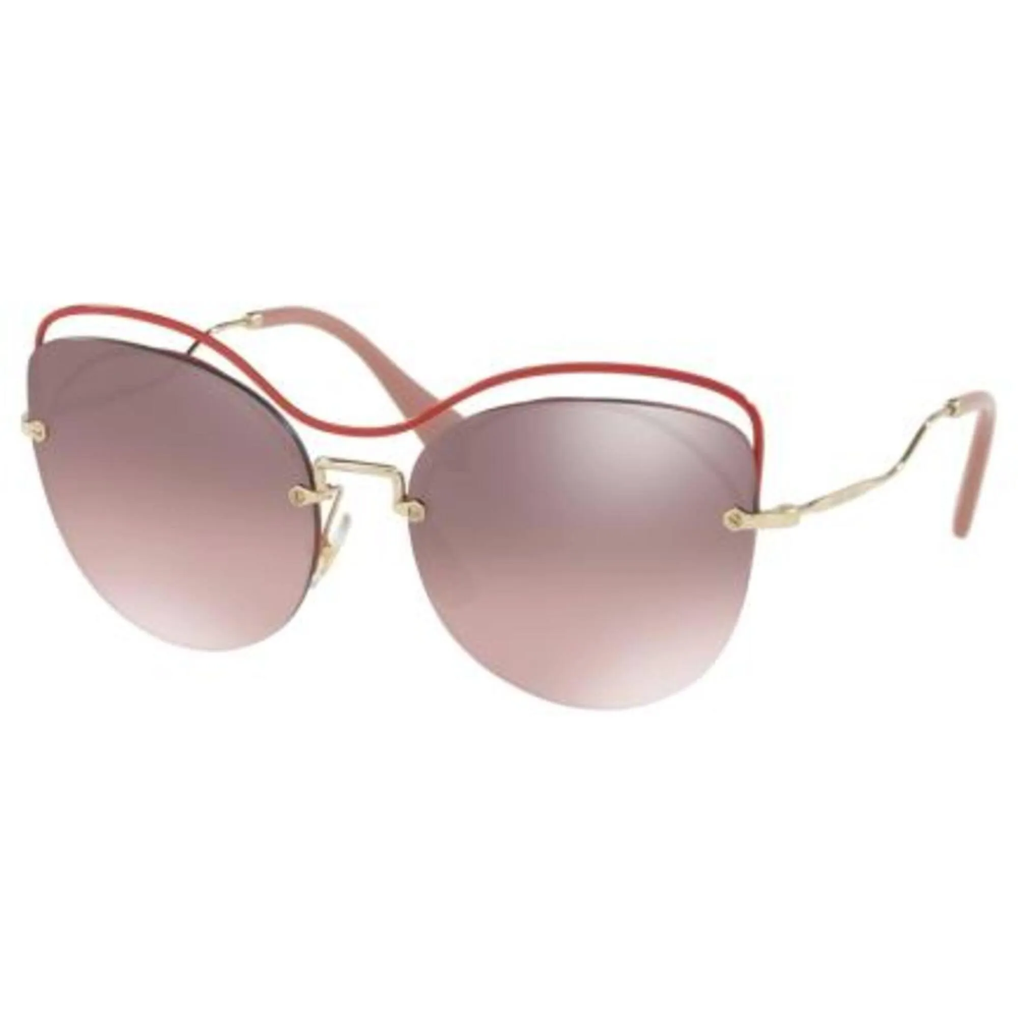 Miu Miu Women's Sunglasses - Raspberry Metal Cat Eye Frame | MIU MIU 0MU 50TS C4OTEG60
