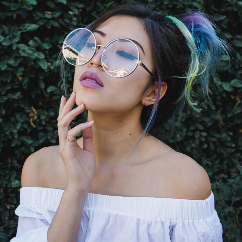Modern Oversize Infinity Round Clear Lens Glasses A896