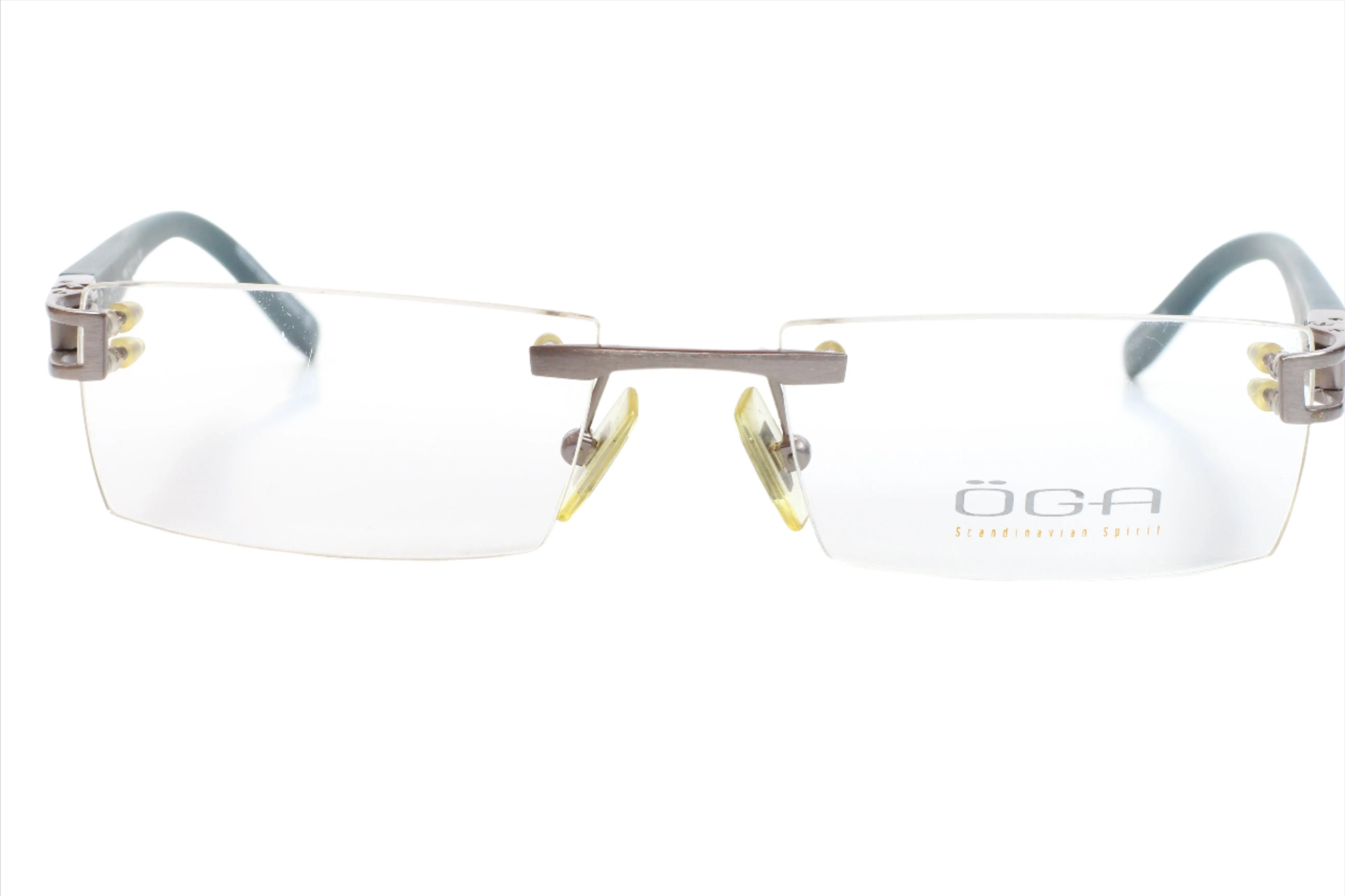 Morel OGA 6905O GB011 Silver/Dark Teal Rimless Frame France Eyeglasses
