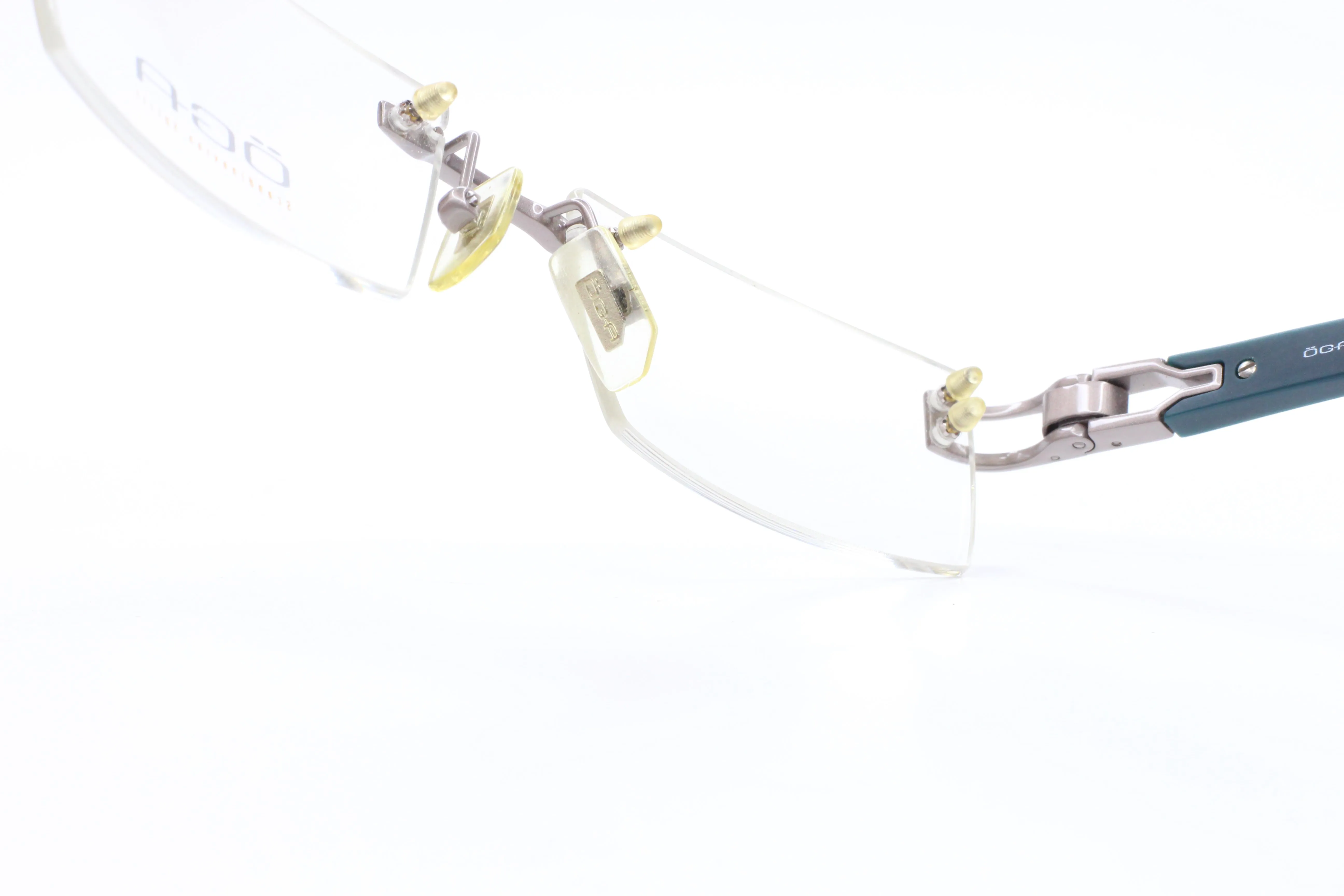 Morel OGA 6905O GB011 Silver/Dark Teal Rimless Frame France Eyeglasses
