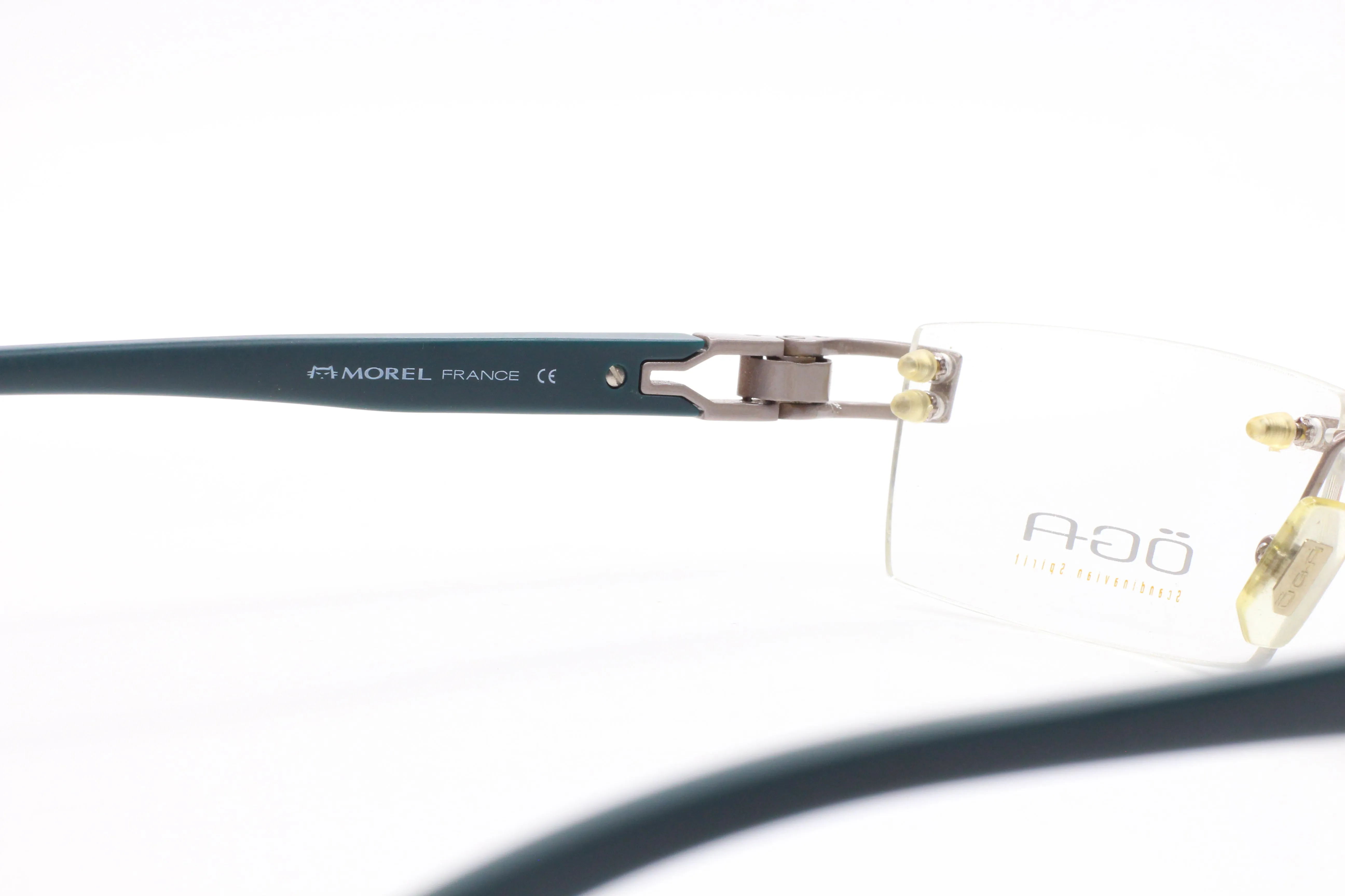 Morel OGA 6905O GB011 Silver/Dark Teal Rimless Frame France Eyeglasses