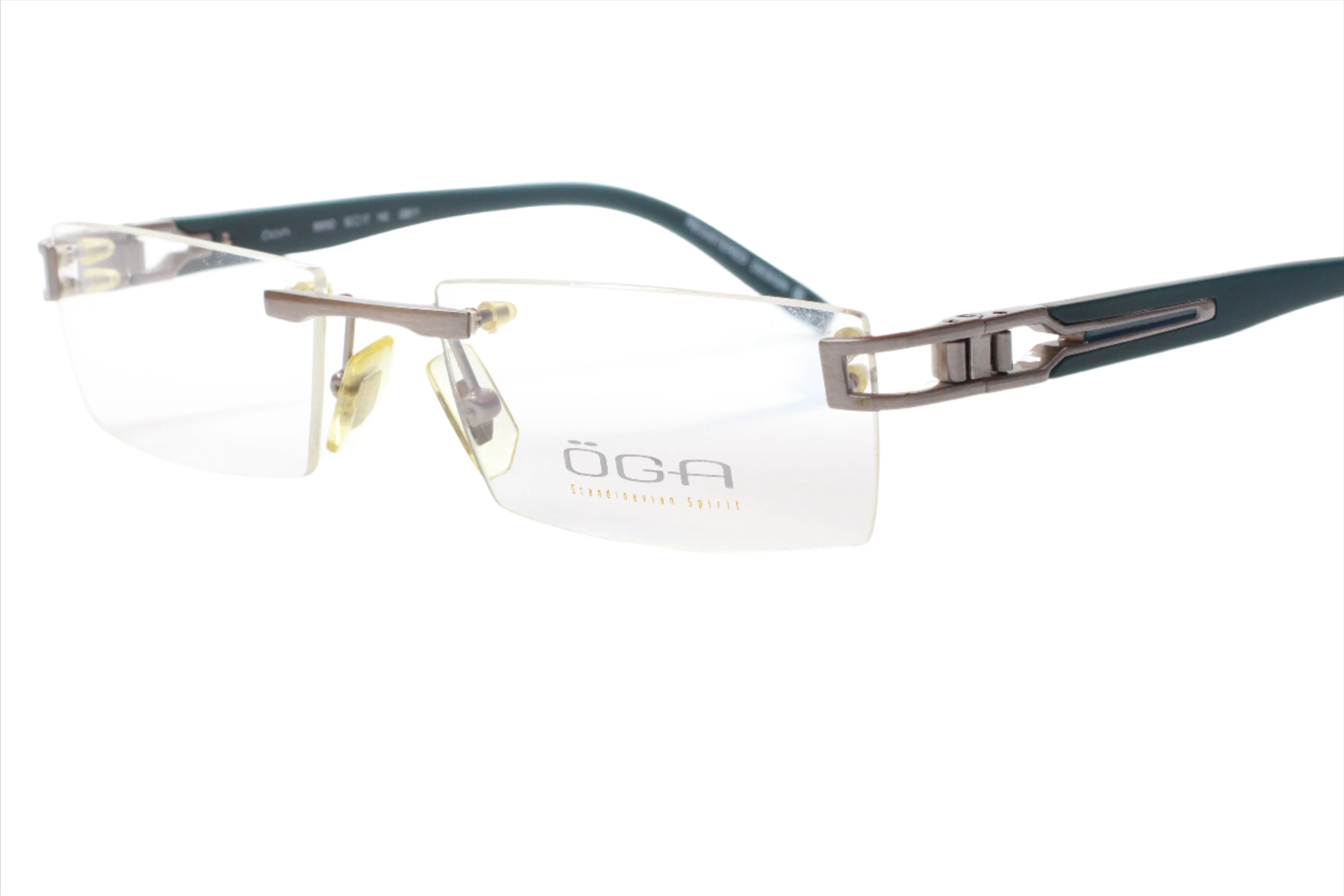 Morel OGA 6905O GB011 Silver/Dark Teal Rimless Frame France Eyeglasses