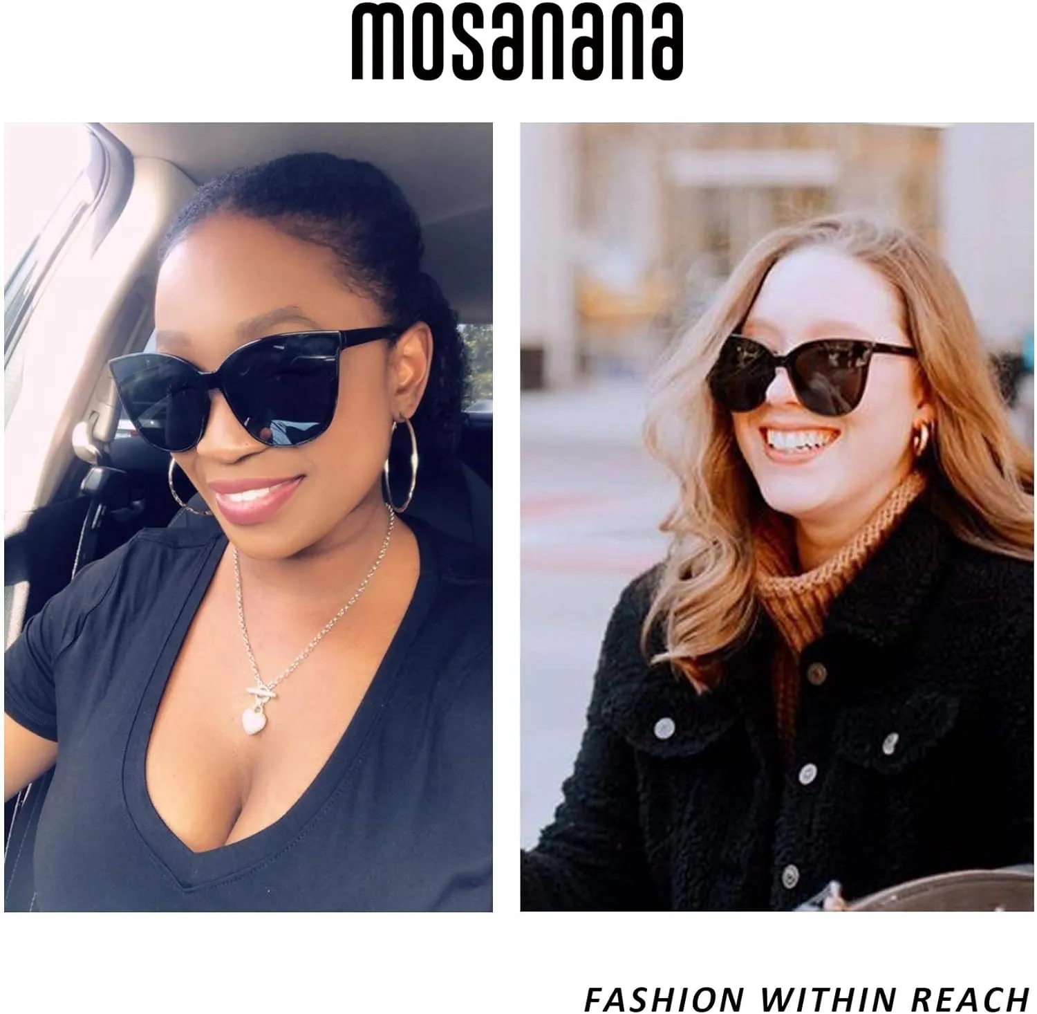 mosanana Fashion Cat Eye Sunglasses for Women Oversized Style MS51802