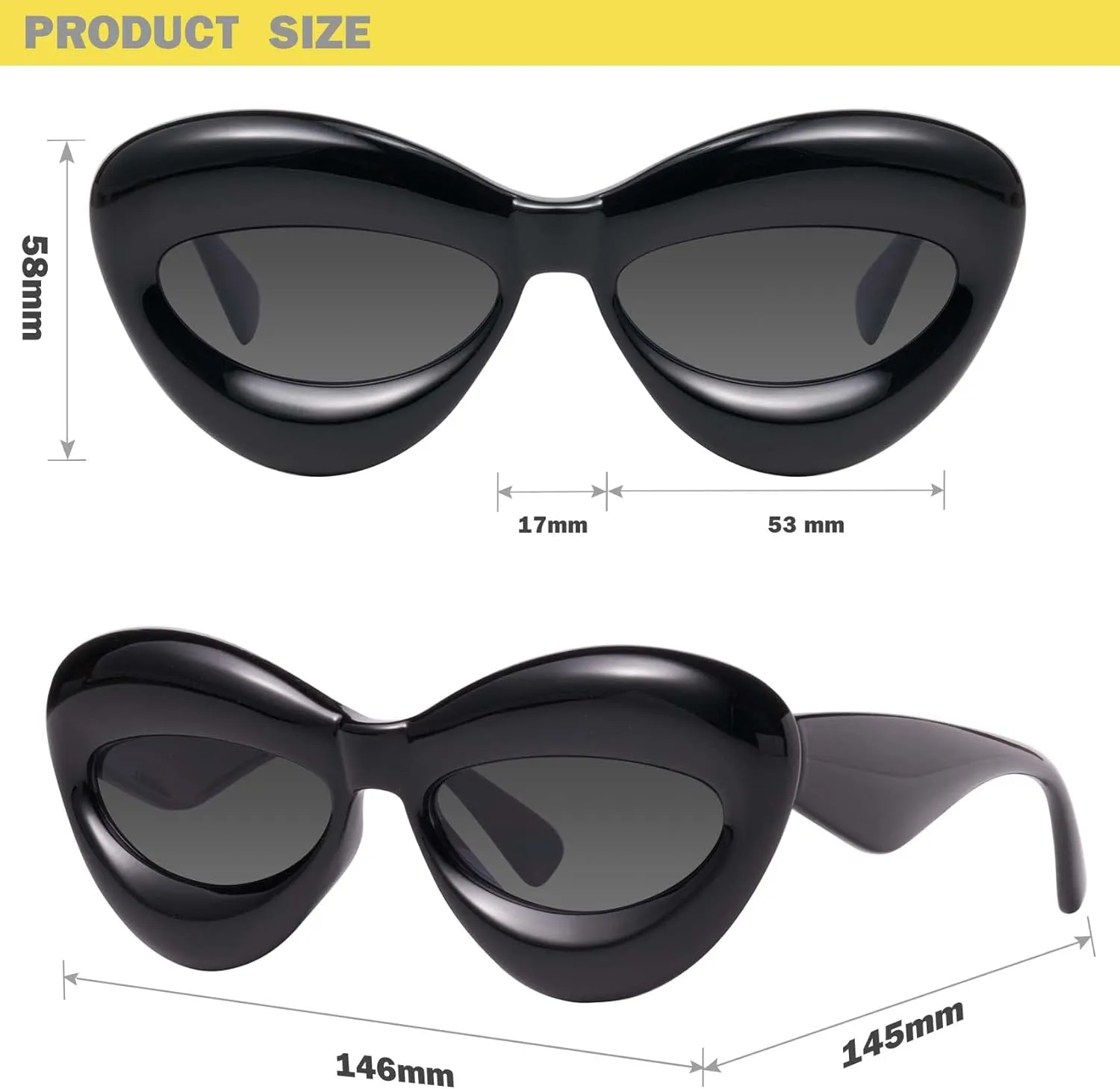 mosanana Inflated Cat Eye Sunglasses for Women Mod. Mia