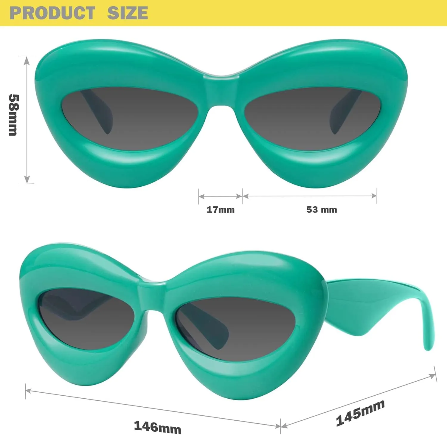 mosanana Inflated Cat Eye Sunglasses for Women Mod. Mia