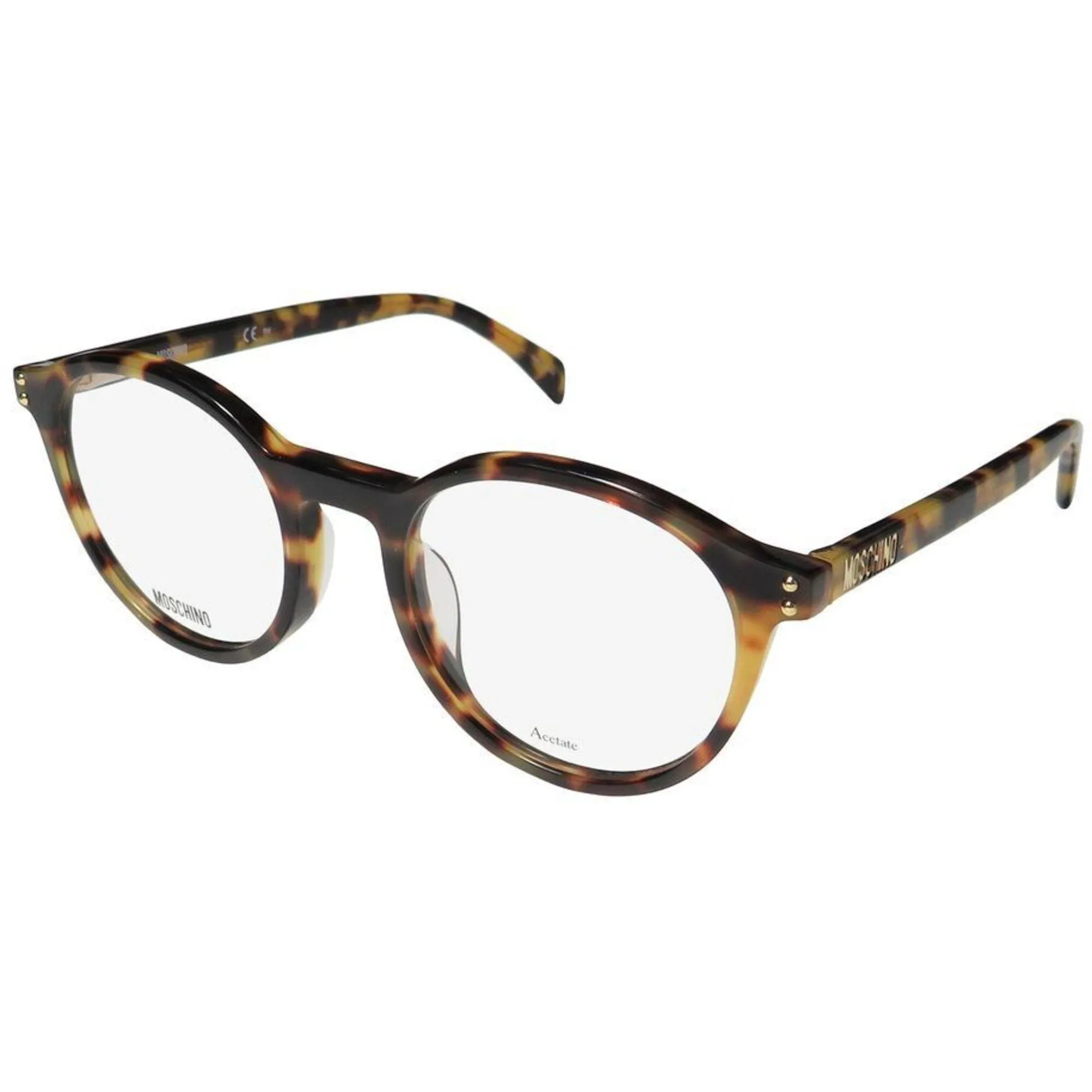 Moschino Women's Eyeglasses - Yellow Havana Plastic Round Frame | MOSCHINO MOS502 0SCL