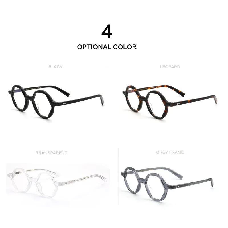 Muzz Mens Full Rim Polygon Acetate Eyeglasses Pes8