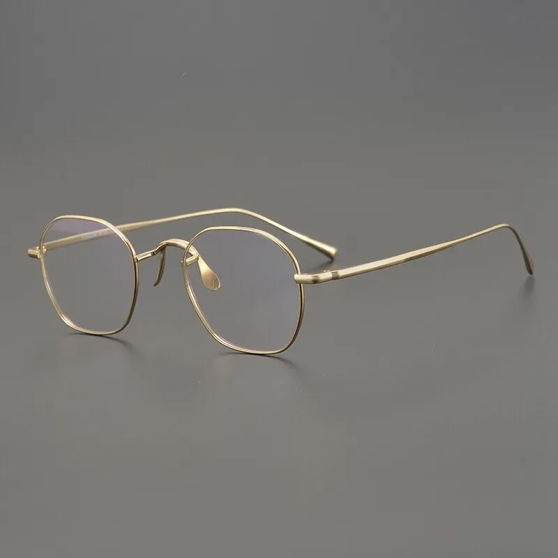 Muzz Unisex Full Rim Polygonal Round Titanium Frame Eyeglasses J8056