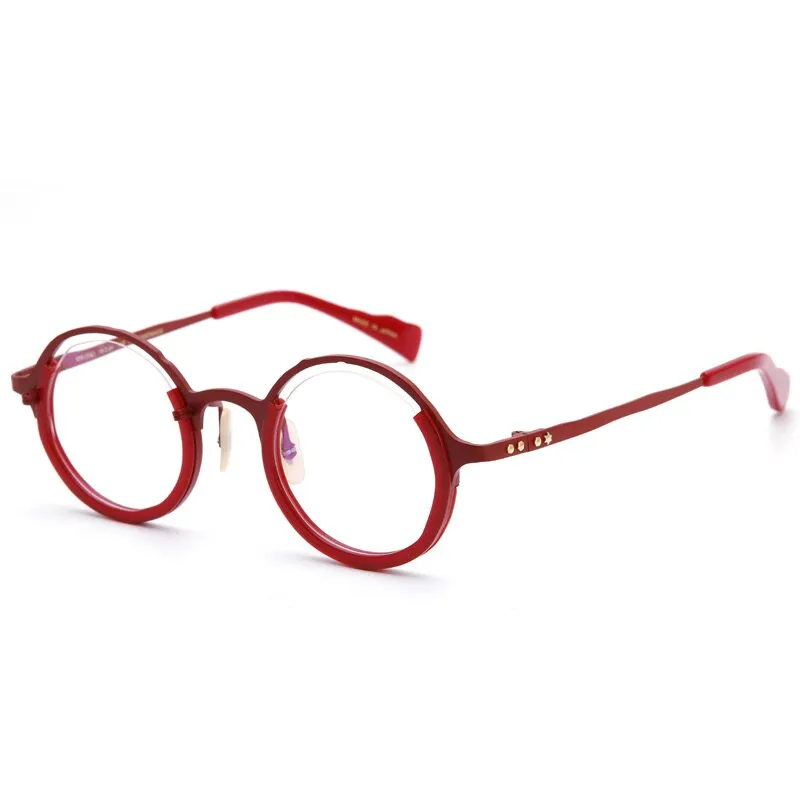 Muzz Unisex Full Rim Round IP Titanium Acetate Hand Crafted Frame Eyeglasses 0053