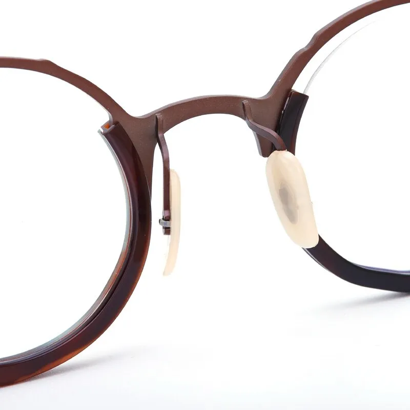 Muzz Unisex Full Rim Round IP Titanium Acetate Hand Crafted Frame Eyeglasses 0053