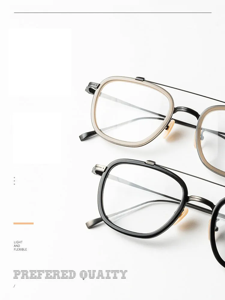 Muzz Unisex Full Rim Square Titanium Acetate Frame Eyeglasses 5209