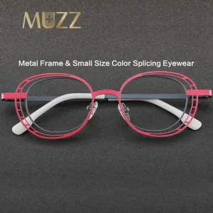 Muzz Women's Full Rim Round Oval Alloy Eyeglasses 5529