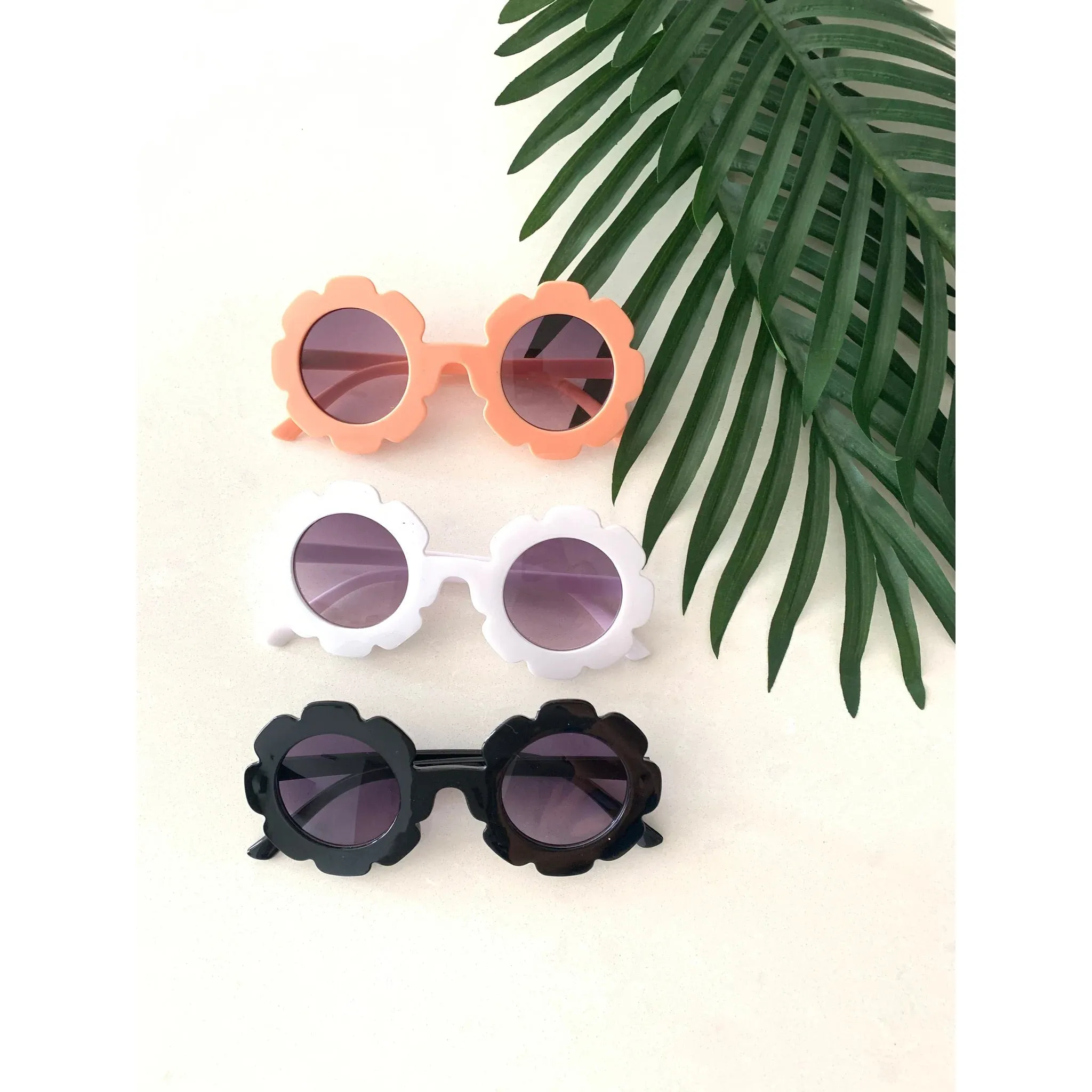 My Little Sunnies Round Flower Sunglasses Peach