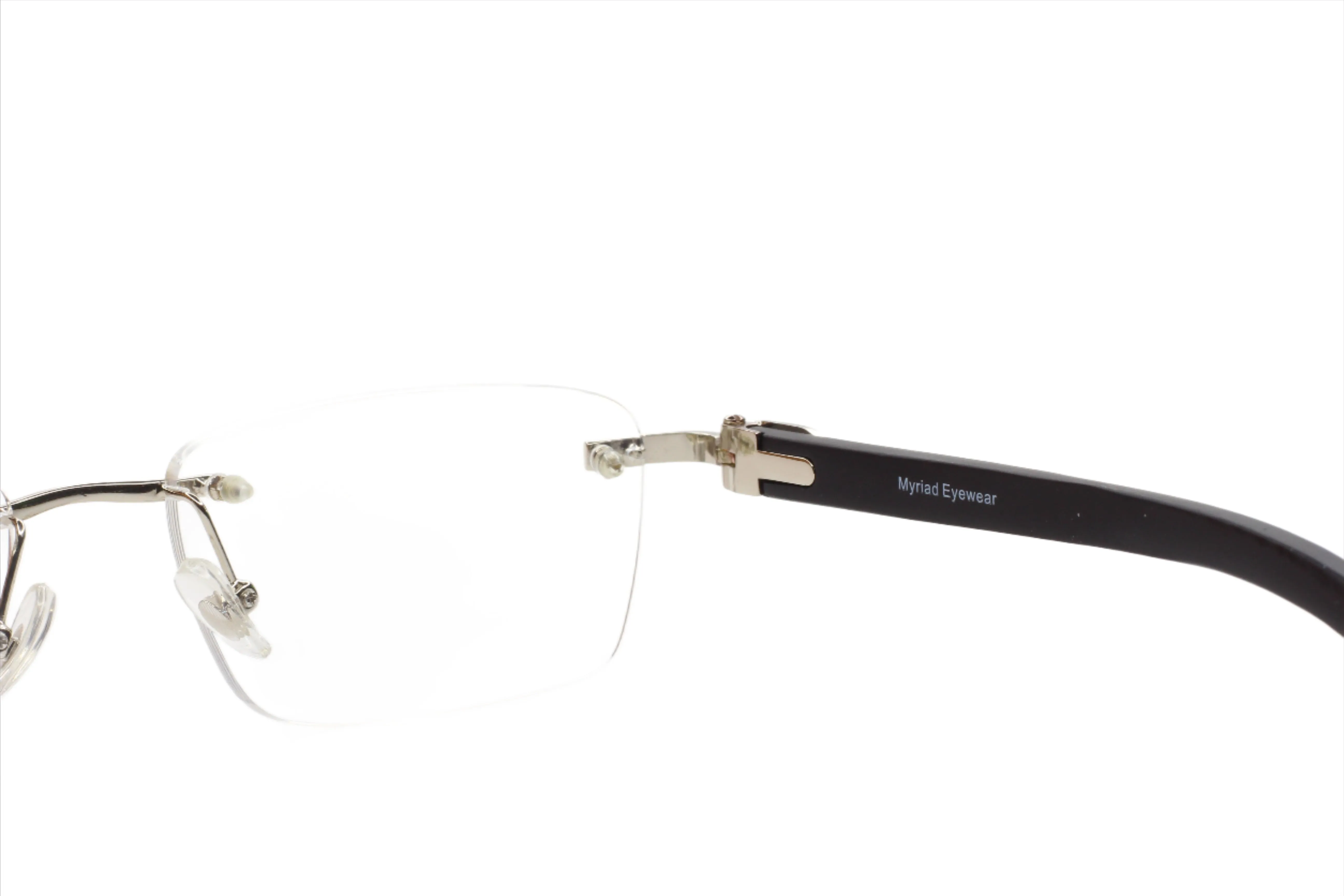 Myriad Eyewear ME00520 Silver Black Rimless Luxury Eyeglasses -Ma