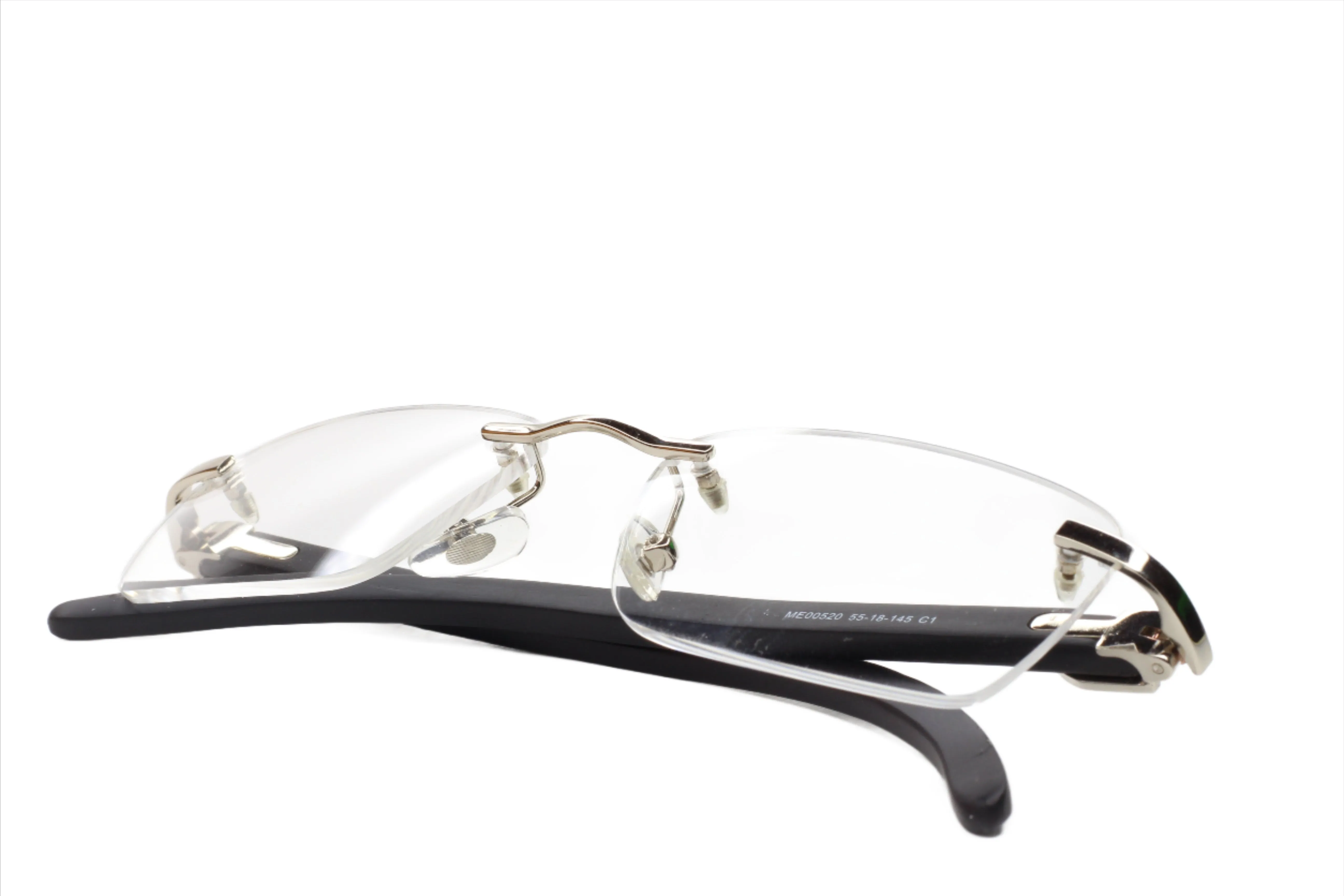 Myriad Eyewear ME00520 Silver Black Rimless Luxury Eyeglasses -Ma