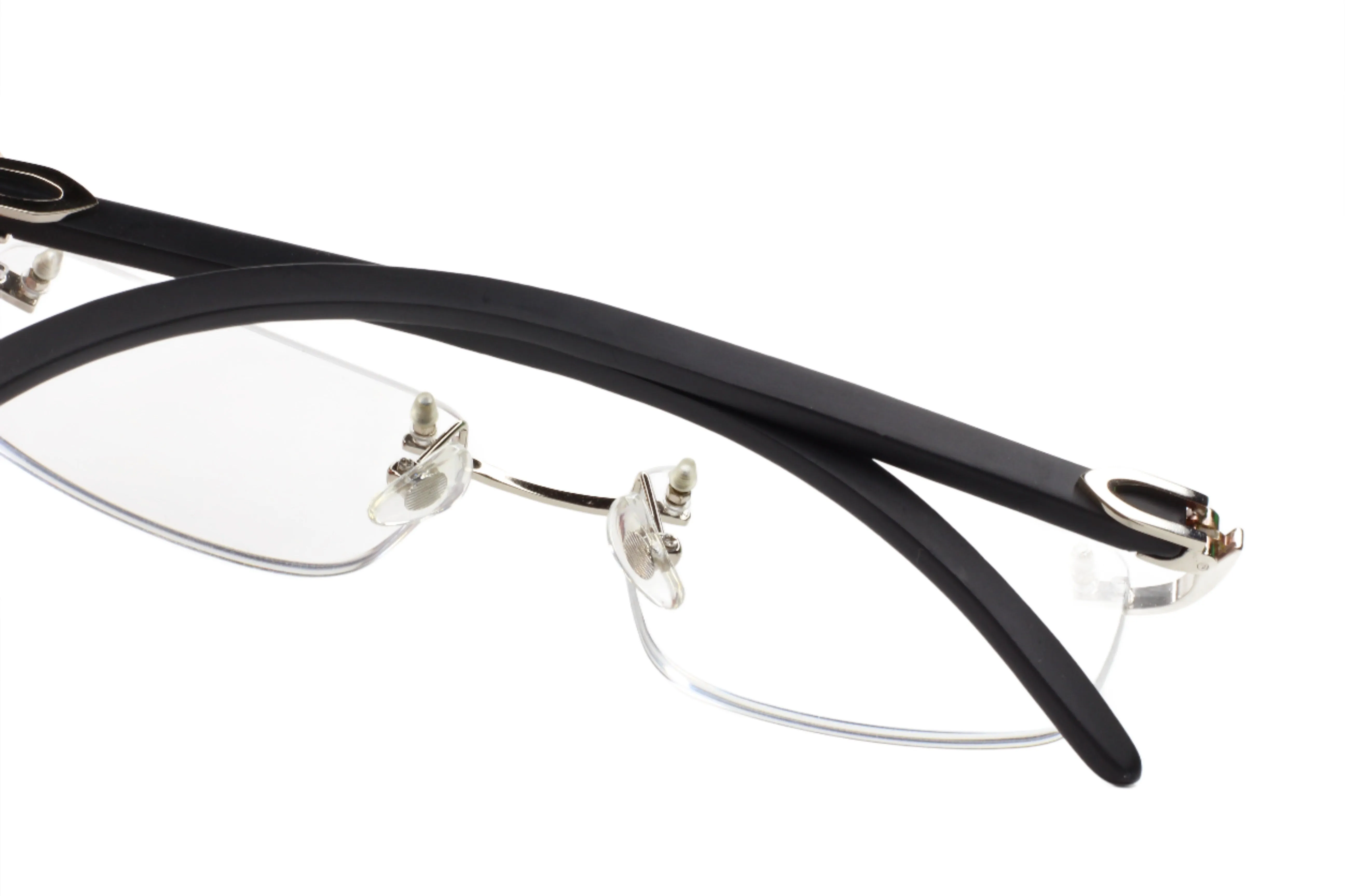 Myriad Eyewear ME00520 Silver Black Rimless Luxury Eyeglasses -Ma