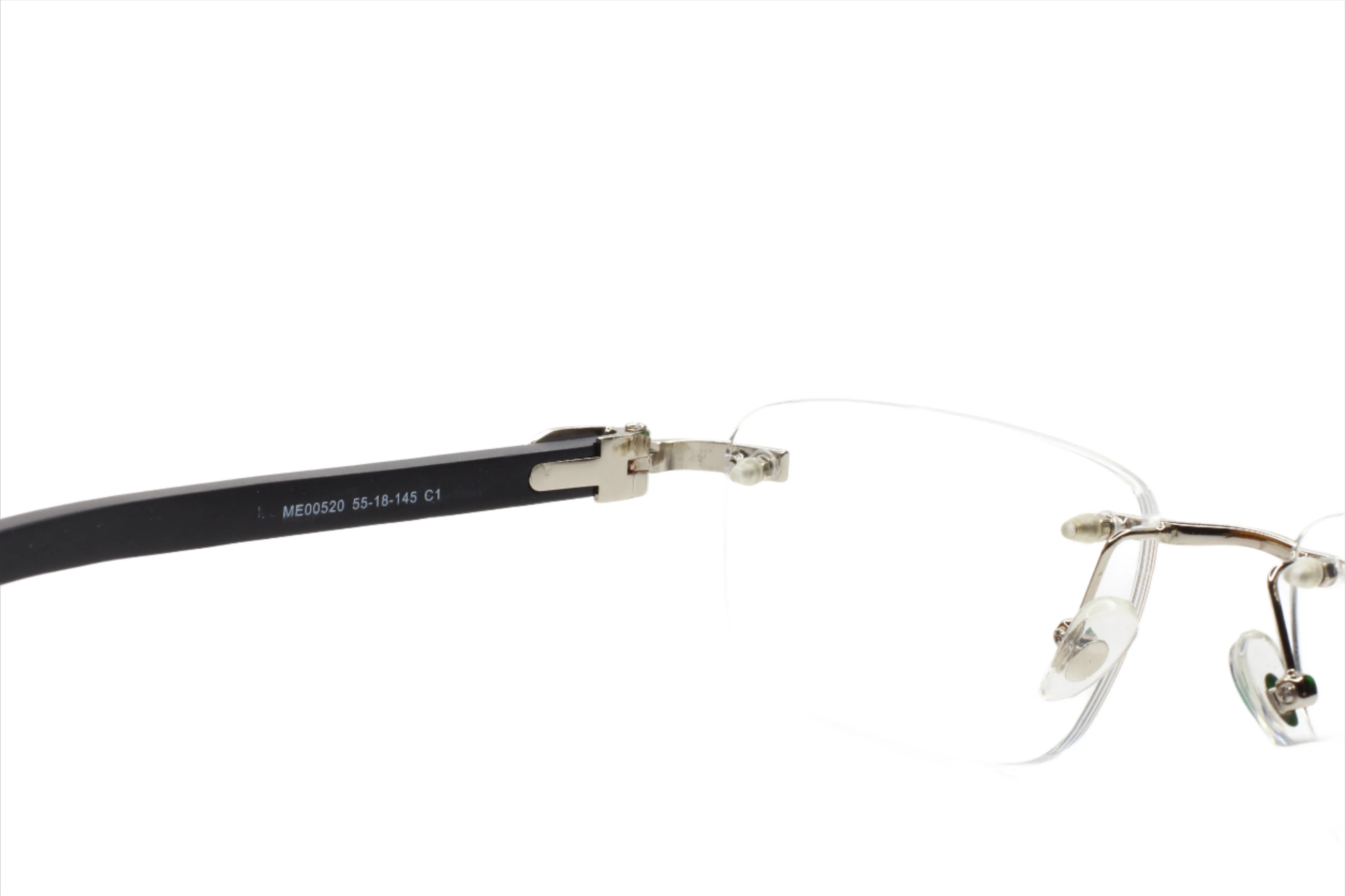 Myriad Eyewear ME00520 Silver Black Rimless Luxury Eyeglasses -Ma