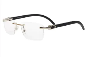 Myriad Eyewear ME00520 Silver Black Rimless Luxury Eyeglasses -Ma