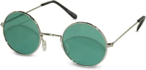 NEON NATION Circular Party Sunglasses Round Hippie Retro Shades with Colored Lenses