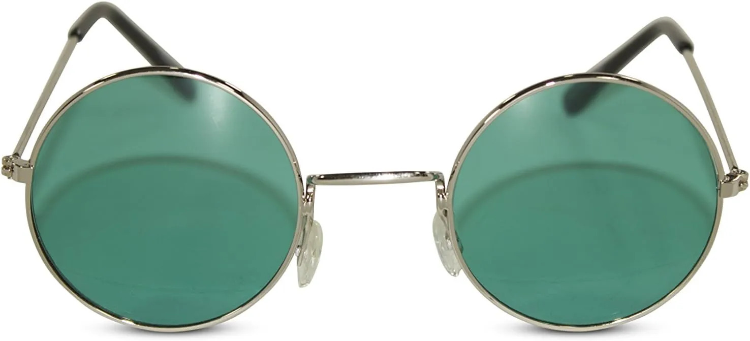 NEON NATION Circular Party Sunglasses Round Hippie Retro Shades with Colored Lenses