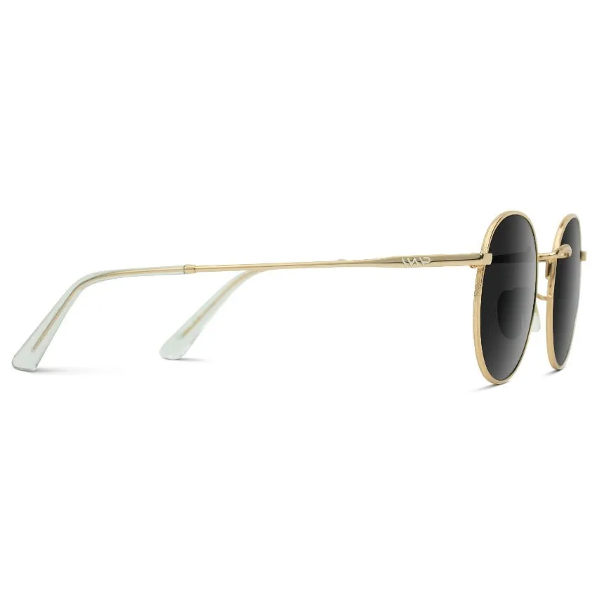 NEVADA Unisex Vintage Retro Sunglasses in Gold, Black Lens by WMP Eyewear