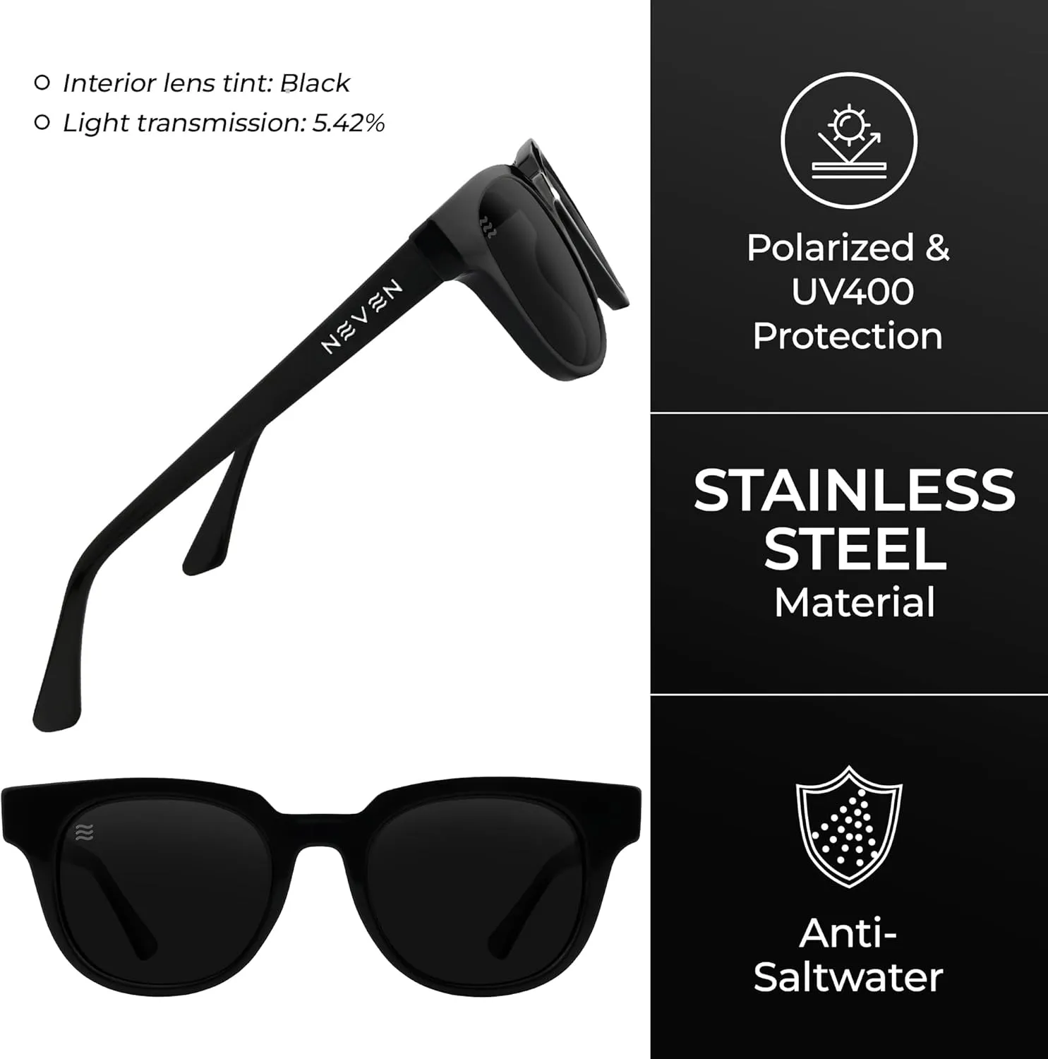 NEVEN Dementor UV Polarized Sunglasses for Men & Women - XL Framed UV Sunglasses