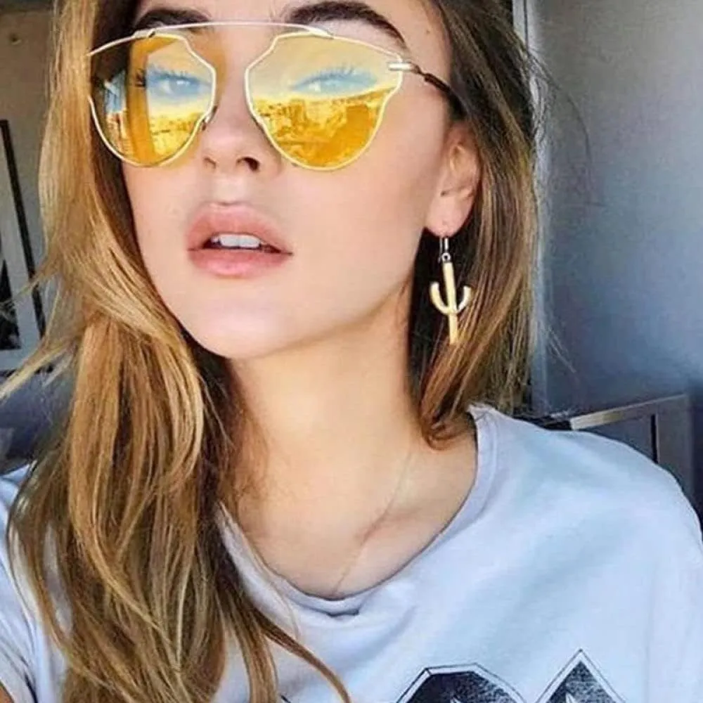 New 2025 Cat Eye Sunglasses Women Vintage Irregular Cateye Sun Glasses For Woman With Lunette De Soleil Femme