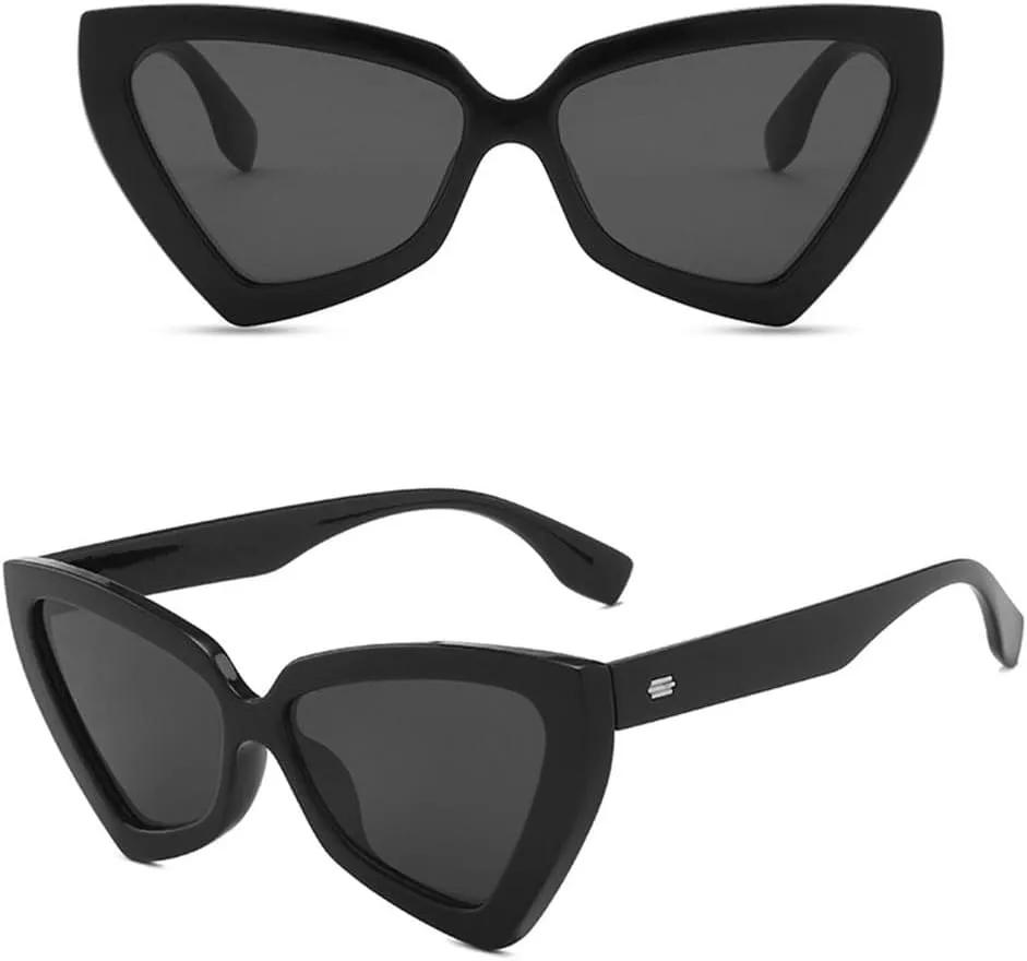 New 2025 Fashion Style Women's Sunglasses Vintage Retro Cat Eye Shape Male Female Sun glasses Sunglasses Men Women,Black Gray
