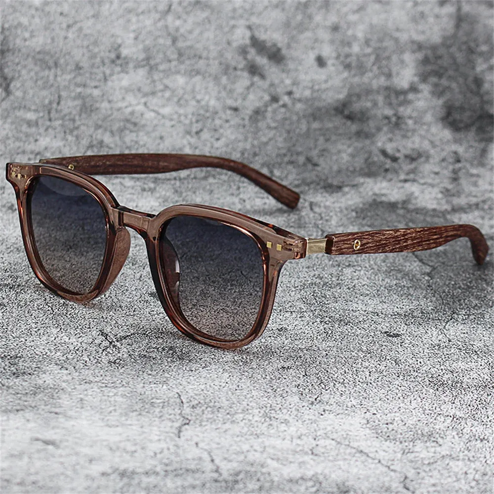 New Men Vintage Wooden Frame Sunglasses Polarized UV Protection