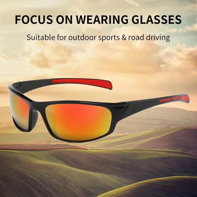 New Men's and Women's Outdoor Polarized Sports Glasses Bicycle Cycling Colorful Sunglasses European and American Color Film Sung